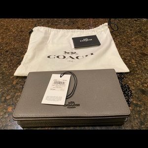 Callie Foldover Chain Clutch (Charcoal Gray)